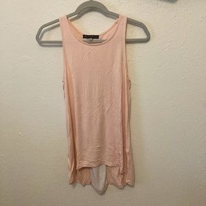 Rose & Olive Pink/Peach Tank Top High Low Tunic S